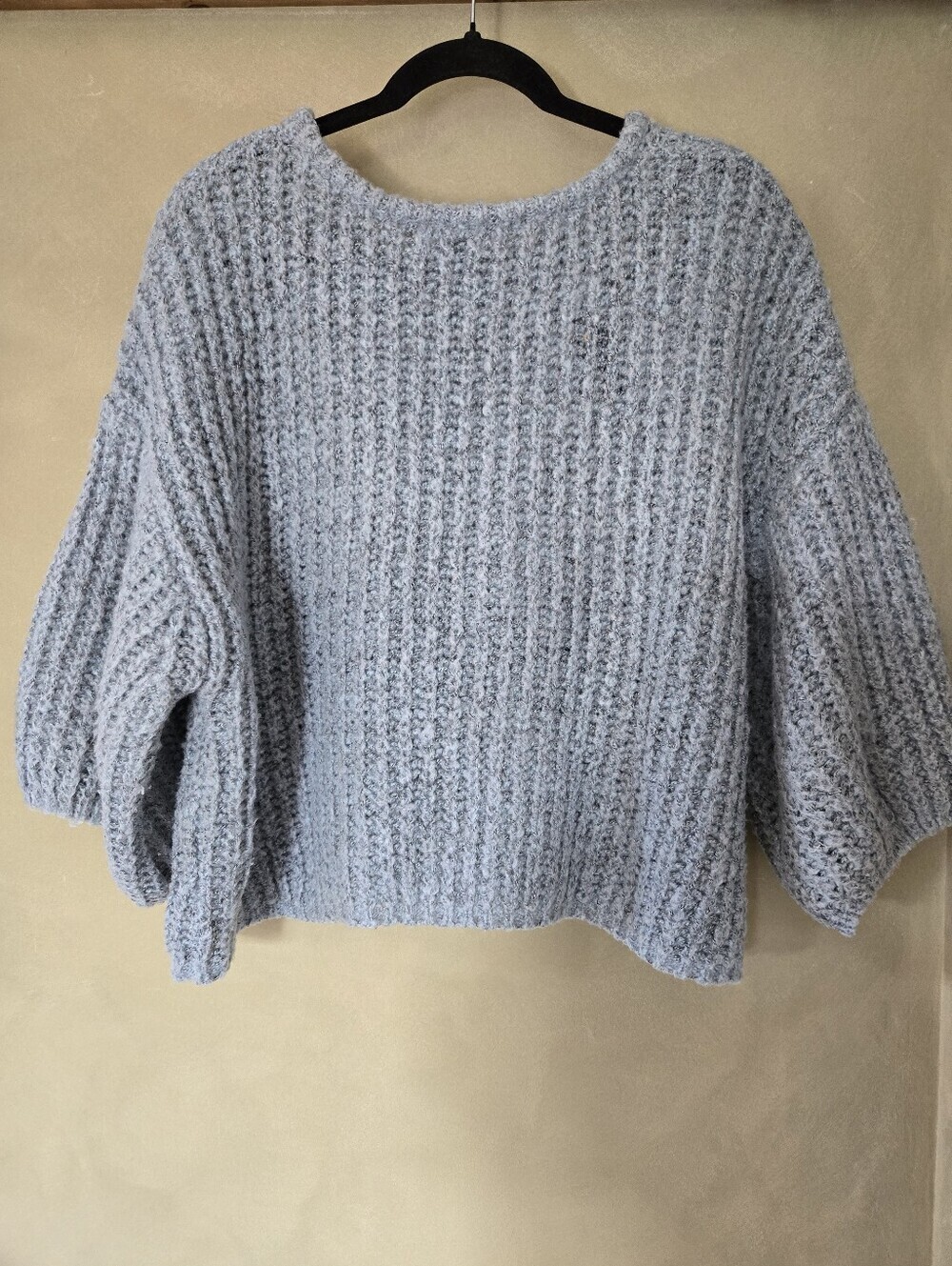 Gentle Fawn (136$) | Light Blue Chunky Knit Crewneck Sweater, Size L - Picture 3 of 8